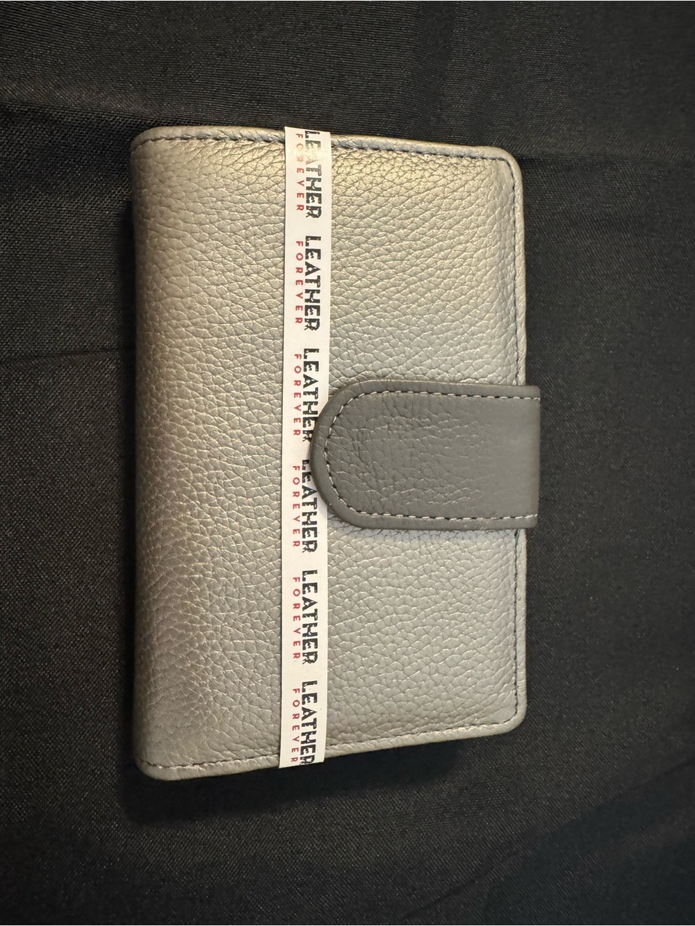 Gray Genuine Leather Wallet with Snap Closure